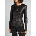 OEM Service Women Slim Zipper PU Leather Jacket